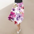thumbnail image 5 of SMihono Long Skirts for Women Fashion Floral Print Boho Maxi Skirt Elastic High Wasit Pleated A-Line Flowy Beach Skirts Hot Pink 8, 5 of 7