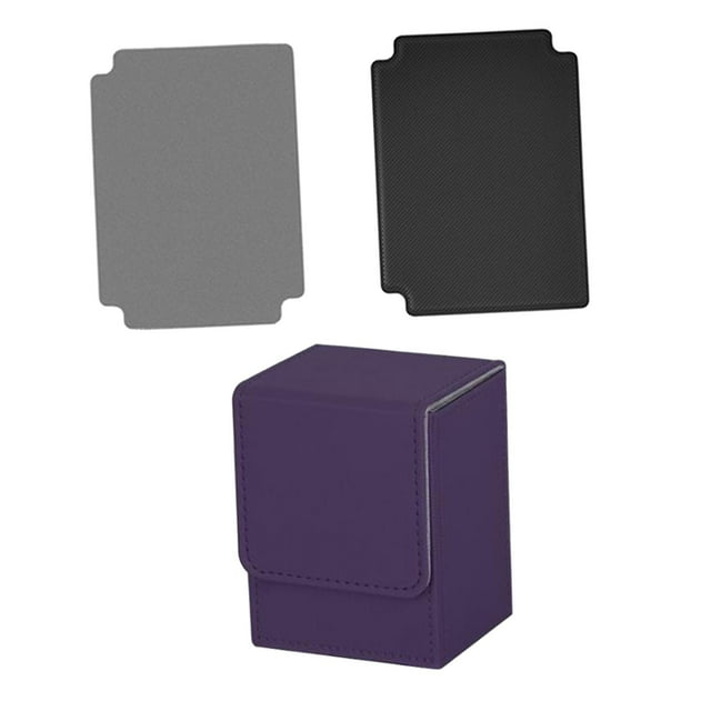 Caja para Baraja de Cartas Sharpla 2 Divisores Cuero PU Resistente al Agua 3,1x3x4 Pulgadas Púrpura