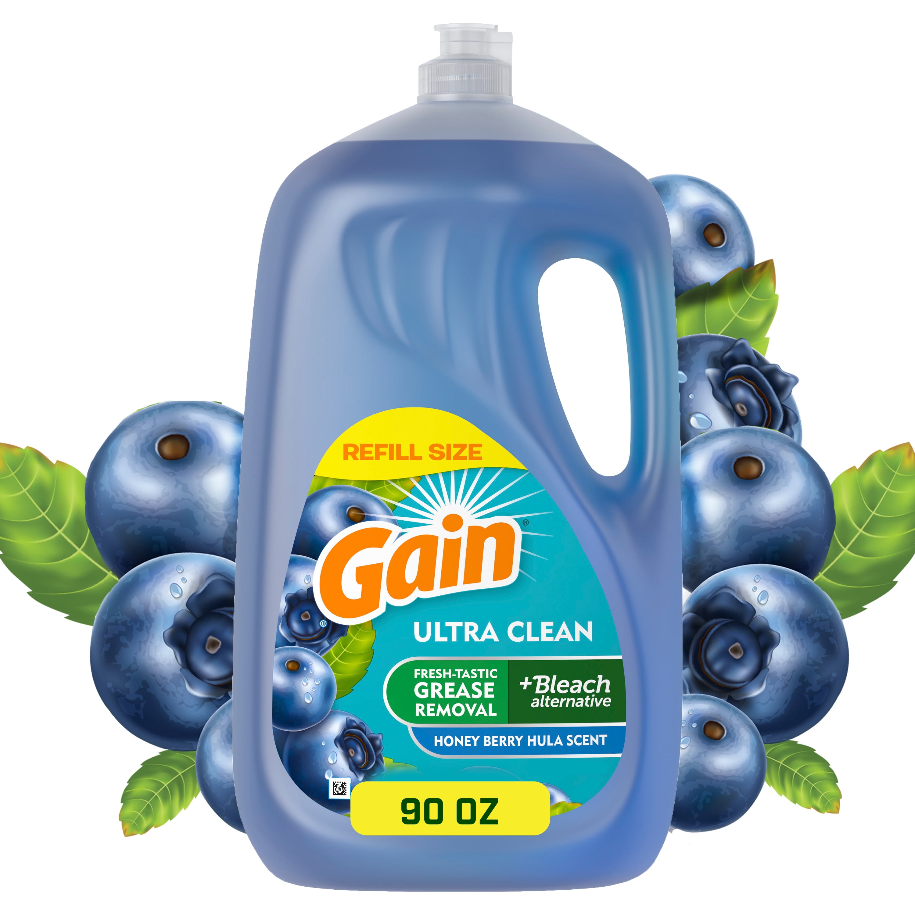Gain Ultra Dish Washing Liquid Dish Soap, Honey Berry Hula Scent, 90 oz.