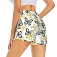thumbnail image 3 of Disketp Golden Glitter Butterflies Print Women's Shorts Workout Shorts for Athletic Gym Running Shorts with Phone Pockets Large, 3 of 8