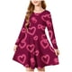 thumbnail image 5 of TaTaai Valentine Heart Print Long Sleeve A-Line Skater Dress, Valentine's Day Gift, Casual Party Twirly Dress Gift, 5 of 5
