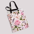 thumbnail image 2 of PKQWTM Peony Flowers Sakura Feathers Floral Hand Written Letter Canvas Shoulder Bags Handbags Tote Bags Shopping Bag, 2 of 2