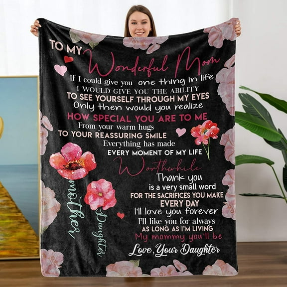 DAJU Gifts for Mom Christmas Birthday Gifts for Mom from Daughter Mother Mom Gifts Mom Blanket(50*60inch)