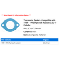 thumbnail image 2 of Thermostat Gasket - Compatible with 1989 - 1995 Plymouth Acclaim 2.5L 4-Cylinder 1990 1991 1992 1993 1994, 2 of 2