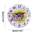 thumbnail image 3 of Holloyiver 12 Inch Sunflower Kitchen Wall Clock Rustic Farmhouse Clocks, Thick Wood Home Decor Clock for Bedroom, Office, Dinning Room, Silent Battery Operated, 3 of 5