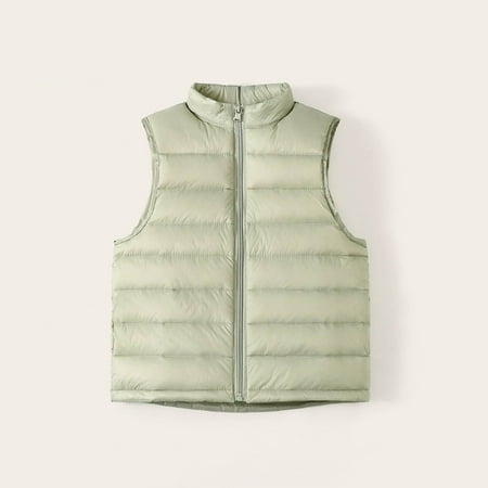 Mgmyaa Boys Girls Lightweight Down Vest Stand Collar Quilted Sleeveless Jacket Kids Outerwear 4-16Y