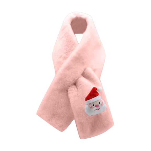 Alkepwun Faux fur shawl Boys Girls Christmas Adorable Decorative Plush Scarf Cute Thickened Warm Soft Winter Scarf Outdoor Neck Warmer for Toddlers Comfortable Breathable Cold-Protection Scarf