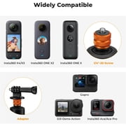 K&F CONCEPT 47.2 Camera Invisible Selfie Stick, Extension Long Pole Compatible with Insta360 X5/X4/X3 GoPro Hero 13/12/11 DJI OSMO Pocket 3 accessories, 1/4 Extended with GoPro Adapter