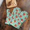thumbnail image 5 of Pioneer Flower Floral Print Pattern Oven Mitt 2-Pack Set, Heat Resistant Kitchen Gloves, 7.7" X 12", 5 of 6