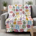 thumbnail image 2 of Happy Easter Blanket Soft Cozy Warm Throw Blanket for Couch, Plush Fuzzy Flannel Fleece Blankets for Sofa, Spring Colorful Easter Eggs Floral Watercolor Bed Blankets Gifts for Men, 32"x48", 2 of 9