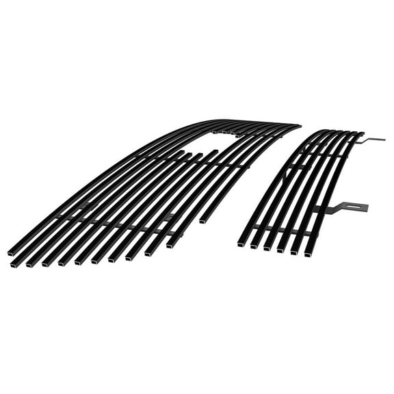 APS Black Horizontal Billet Grille Grill Compatible with Ford F-150 2001-2003 Harley Davidson Combo N19-H65676F