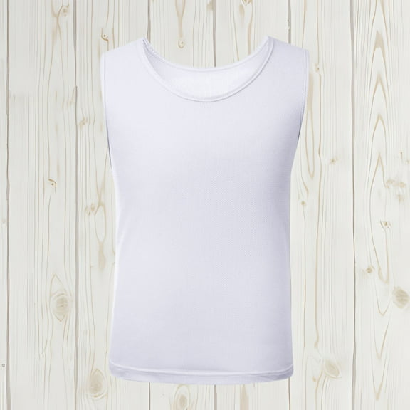 Vmvidoty Tank Tops for Kids 2-16Y Summer Sleeveless Tops Round Neck Casual Shirts Outfits White 160