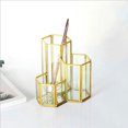 thumbnail image 5 of tooloflife Pen Holder High Tube Office Desktop Storage Cosmetic Storage Holder Gold Hexagonal Decoration, 5 of 5