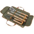 thumbnail image 1 of Esschert Design GT37 Barbecue Tool Kit in Canvas Bag, Stainless Steel & Wood, 1 of 3