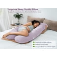 thumbnail image 4 of Almohada de embarazo QUEEN ROSE Cooling en forma de U púrpura, 4 of 7