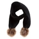 thumbnail image 2 of Bufanda de Cuello con Pompom de Invierno perfke Negro, 2 of 5