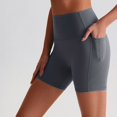 thumbnail image 2 of IWRICH Women's Biker Shorts with Pockets High Waist Yoga Shorts Running Gym Workout Leggings Grey XL, 2 of 7
