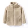thumbnail image 5 of adviicd Jacket Boys Toddler Fleece Jacket Kids Lightweight Outerwear Boys Girls Long Sleeve Fall Spring Coat (Khaki,3-4 Years), 5 of 5