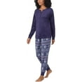 thumbnail image 6 of Nautica Womens Pajamas - Cozy Silky Fleece - 2 Piece Long Sleeve Winter Sleepwear Set for Women (Blue Snow/Medium), 6 of 8