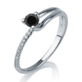 thumbnail image 2 of 1.25 carat Round Cut Black Diamond & White Diamond Engagement Ring in 10k White Gold, 2 of 2