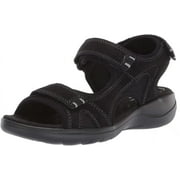 Clarks 26150177: Women's Saylie Spin Black Suede Sandal (8 B(M) US Women)