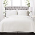 thumbnail image 1 of Lush Decor Ava Quilt Diamond Pattern Solid 3 Piece Oversized Bedding Blanket Bedspread Set, Full/Queen, White, 1 of 2