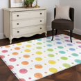 thumbnail image 3 of Colorful Polka Dot Area Rugs 3'x5', Washable Small Throw Rugs for Living Room Bedroom, Cartoon Watercolor Geometric Indoor Outdoor Rug Non-Slip Low Pile Carpet Runner Reversible Floor Mats, 3 of 8