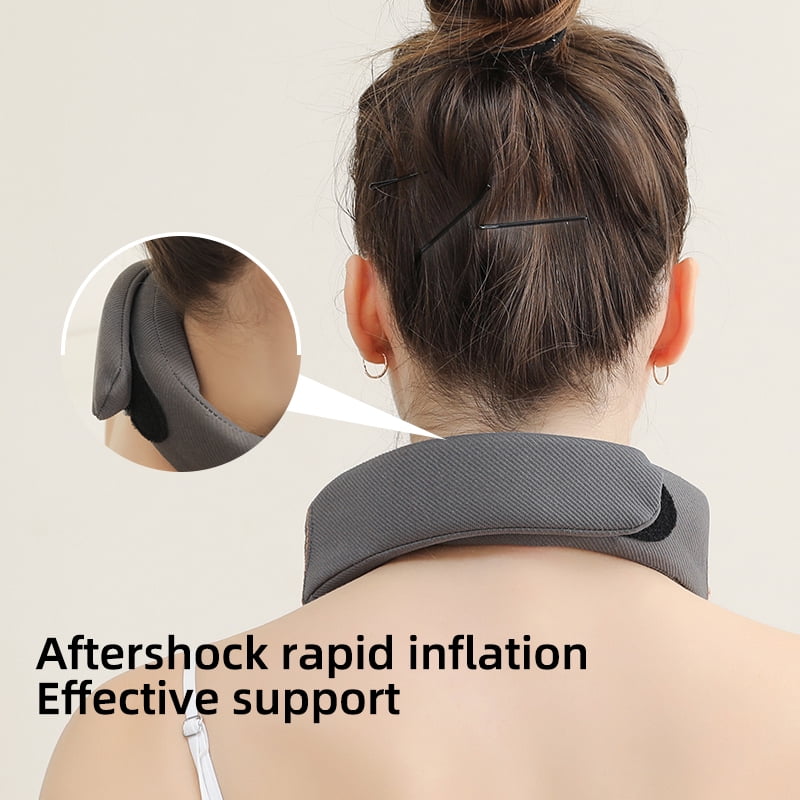 Flaremore Cervical Neck Traction Device,Remote Inflatable Neck Traction Device,Adjustable Inflatable Neck Stretcher with 3 Power Tractions,Portable Heating Neck Tractor Stretcher Posture Corrector