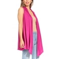 thumbnail image 2 of Women's Sleeveless Long Body Open Draped Front Solid Cardigan Vest S-3XL, 2 of 5