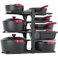 thumbnail image 1 of ORDORA 8-Tier Pots and Pans Organizer Rack Heavy Duty Adjustable, Black, 1 of 7
