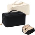 thumbnail image 1 of 2PCS Bolsa de Cosmeticos de Viaje, Makeup Bag de Gran Capacidad, Cosmetiquera de Piel para Mujeres, Bolsa Organizadora de Cosmeticos, Neceser de Viaje para Mujer Portátil (Negro/Blanco), 1 of 4