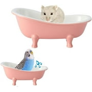 KnocKconK Small Animal Hamster Bed, Bird Bathtub, Ice Accessories Cage Toys, Ceramic Relax Habitat House, Sleep Pad Nest for Hamster, Food Bowl for Guinea Pigs/Squirrel/Chinchilla