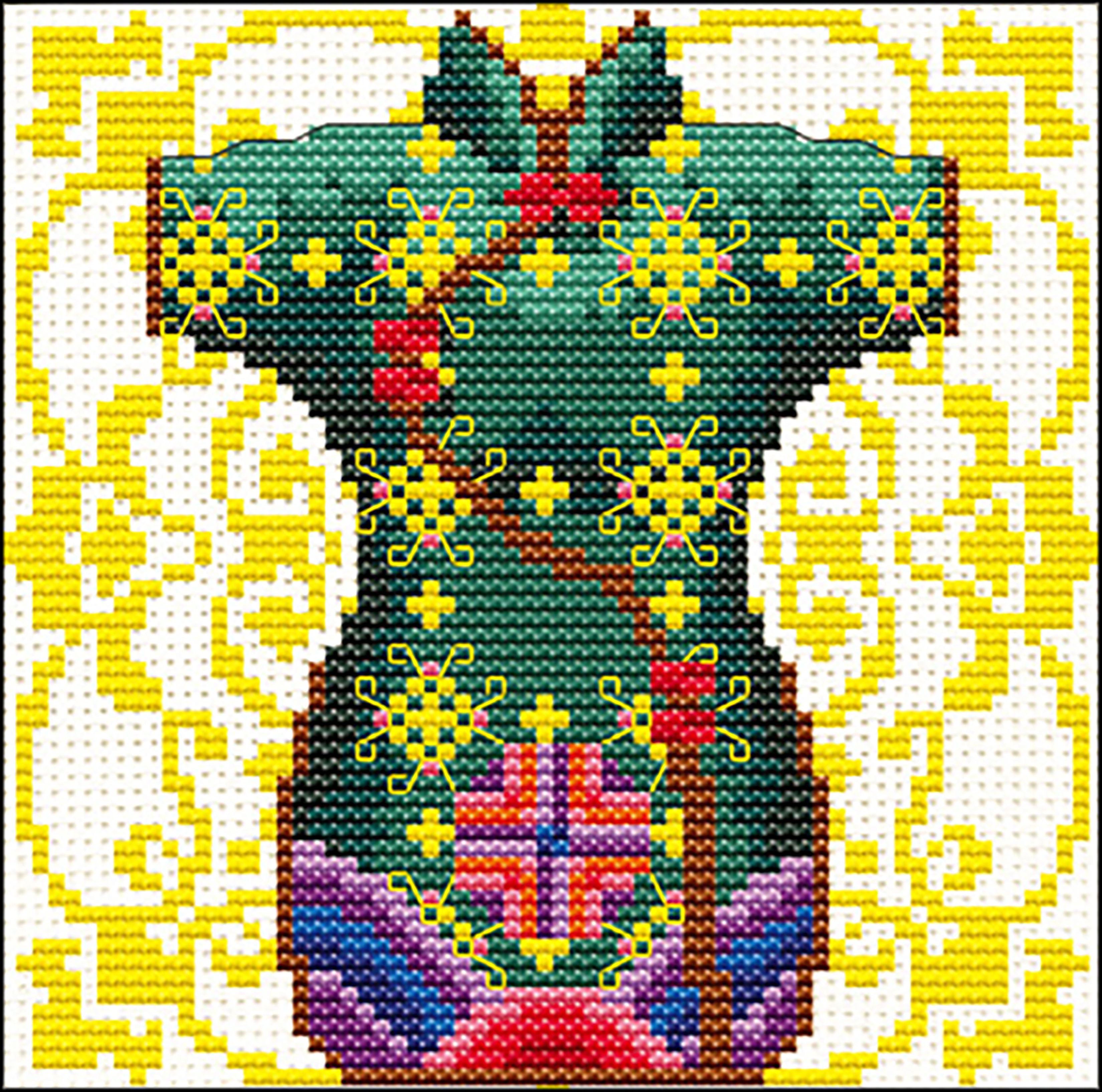 Needleart World No Count Printed Cross Stitch Kit 8"X8"-Female Geisha