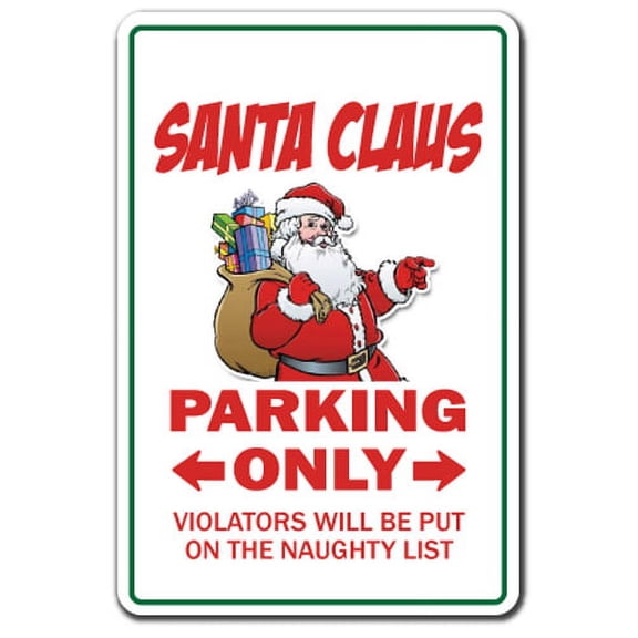 Santa Claus Parking [3 Pack] of Vinyl Decal Stickers | 3.3" X 5" | Indoor/Outdoor | Funny decoration for Laptop, Car, Garage , Bedroom, Offices | SignMission