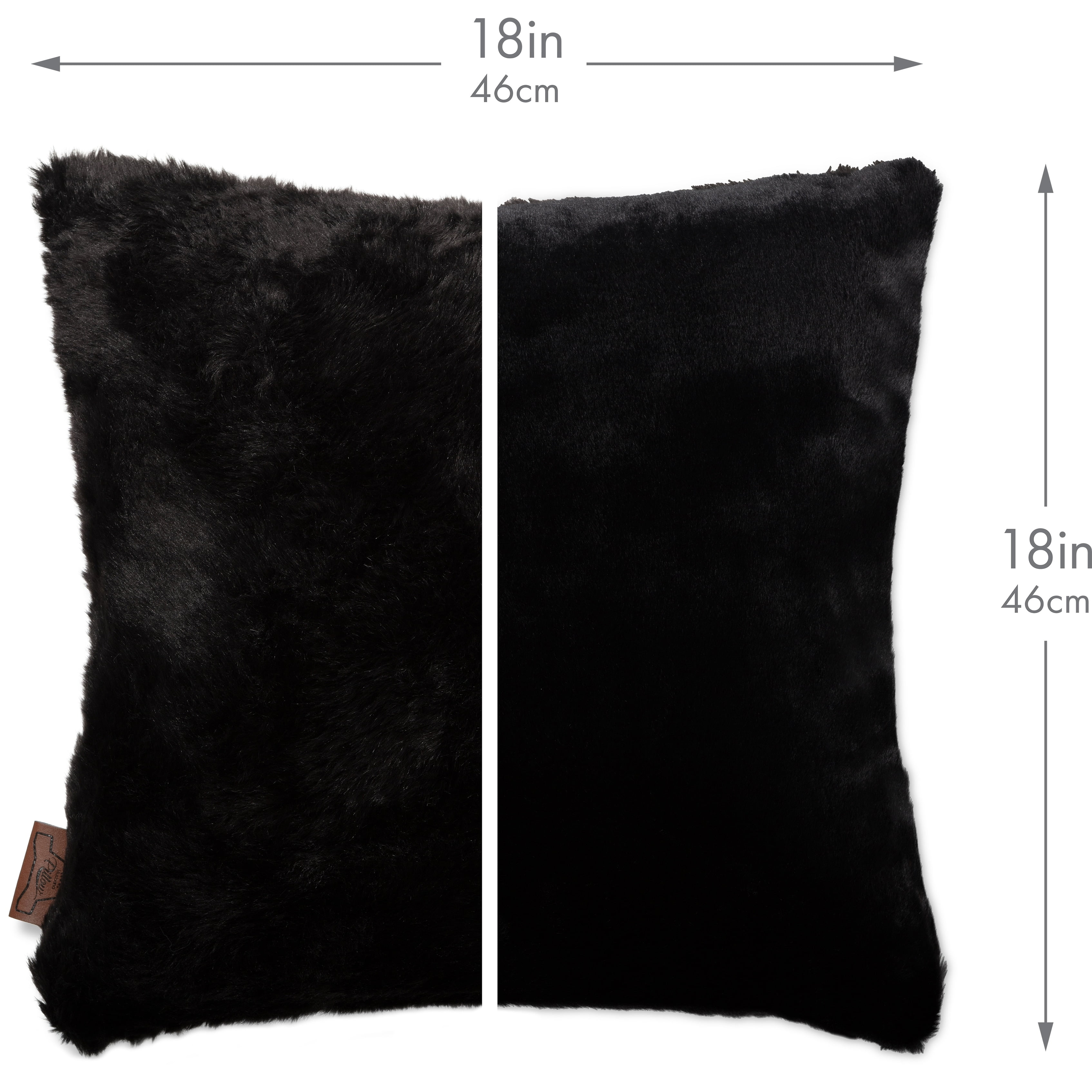 18 X 18 Throw Pillow Micro-bead Fill Square Couch Pillow Limited Baby Black Panther Fabulous Faux Fur Pillowcase & Shell, 1 PCS, 2-tone Decorative Luxury Style for Sofa, Bedroom