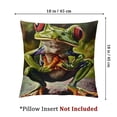 thumbnail image 4 of BANET  Frogs Throw Pillow Covers Funny Kids Cartoon Animal Square Pillow Cases Set of 2 for Decorative Cushion Bed Couch Sofa Green  20x20in, 4 of 7