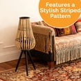 thumbnail image 4 of Vintiquewise Bamboo Lantern-Style Floor Lamp with Tripod Stand & Glass Insert – Farmhouse & Modern Boho Standing Light for Warm Mood Lighting in Living Room Bedroom Dining Room and Home Studio, 29", 4 of 7