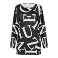thumbnail image 3 of KIHOUT Plus Size Dresses For Women Clearance Women's Long Sleeve Fashion Letter Printing O Neck Pullover Casual Loose Dress, 3 of 9