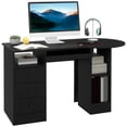thumbnail image 1 of CoSoTower Computer Desk with Storage, Home Office Laptop Table with Shelves and Drawers, Modern Workstation Desk with Keyboard Tray for Study, Living Room, Black, 1 of 7