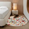 thumbnail image 3 of Watercolor Flowers Round Rug 3ft Washable Circle Entryway Rugs Non Slip Rustic Spring Floral Botanical Beige Area Rug Indoor Floor Carpet for Bedroom Kitchen Living Room Home Office Dining Room, 3 of 8