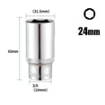 thumbnail image 2 of 3/8Inch Deep Socket Adapter Hex Socket Wrench Heads Ratchet Tool 8-24Mm 24Mm, 2 of 8