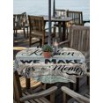 thumbnail image 3 of Outdoor Tablecloth with Umbrella Hole Zipper Spoon Knife Kitchen Round Tablecloth 54" Waterproof Outside Table Cloth Rustic Blue Grey Wooden Patio Table Cover Tablecloths for Picnic Party, 3 of 8