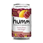 Humm Kombucha Tea, Pomegranate Lemonade, 12 Pack, 12oz Can