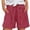 Red1, variant on Hngshg Womens Summer Linen Shorts Office Work Dress Shorts Cotton Linen Pleated Casual Shorts with Pockets