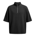 thumbnail image 4 of Guluxicc Men's Corduroy Shirts Quarter Zip Short Sleeve Shirts for Everyday Wear Summer Casual Outfits, 4 of 4