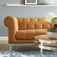 thumbnail image 4 of Modway Idyll Tufted Button Upholstered Leather Chesterfield Sofa in Tan, 4 of 7