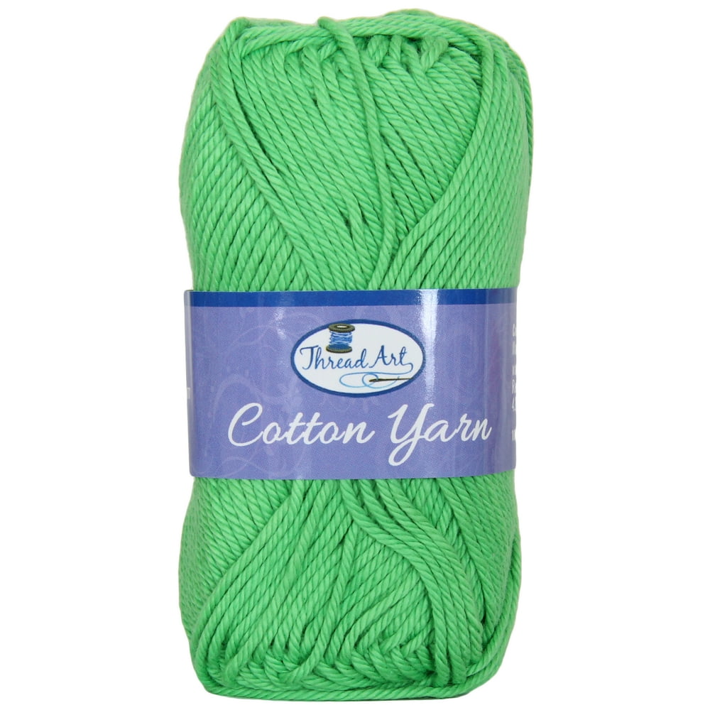 Threadart 100 Pure Cotton Crochet Yarn Green 50 gram Skeins