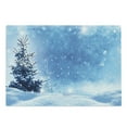 thumbnail image 1 of Winter Cutting Board, Rendition of Snowy Season of Year Frozen Pine Tree Snowflakes Falling, Decorative Tempered Glass Cutting and Serving Board, Large Size, Blue White, by Ambesonne, 1 of 1