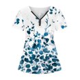 thumbnail image 4 of Camiseta suelta de manga corta con cuello en V informal con estampado de cremallera a la moda para mujer OAVQHLG3B Store lin121212, 4 of 4