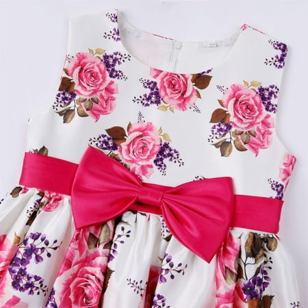 

PEASKJP Semi Formal Dresses for Girls Girls Chidlren Sleeveless Round Neckline Boho Ruffled Flowy Sundress Clothing Sundress Wedding Party Evening Formal Dresses Hot Pink 3 Years